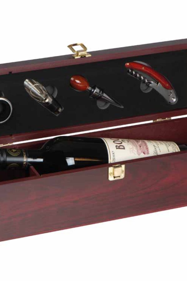 Vyno rinkinys su dėžute buteliui