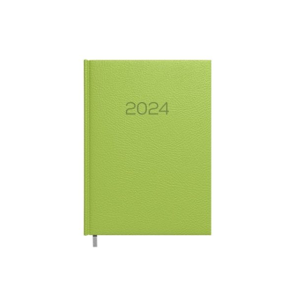Darbo kalendorius Timer Daytime Prestige 2024 m A5 minkštas PU viršelis šviesiai žalios spalvos