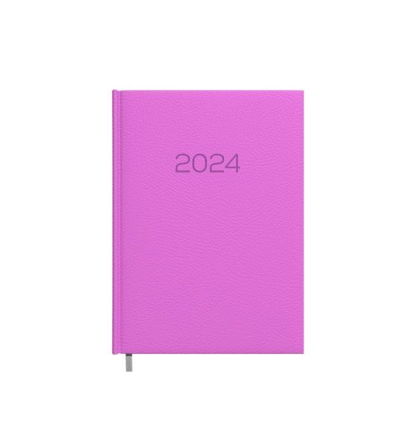 Darbo kalendorius Timer Daytime Prestige 2024 m A5 minkštas PU viršelis alyvinės spalvos