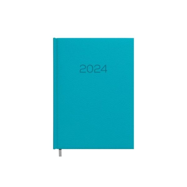Darbo kalendorius Timer Daytime Prestige 2024 m A5 minkštas PU viršelis turkio spalvos