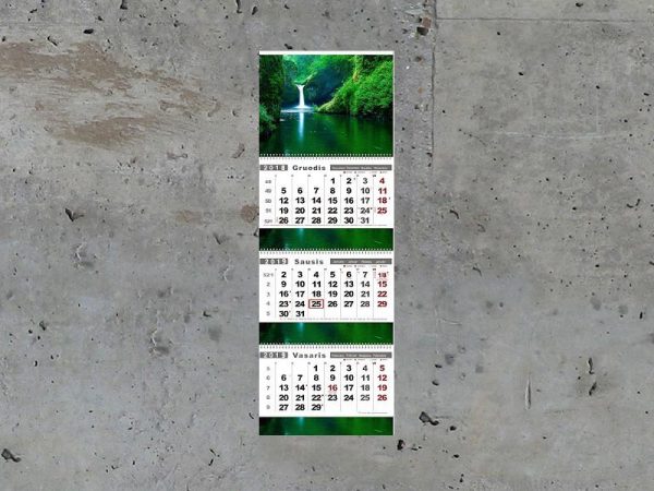 Trijų dalių sieniniai lankstomi kalendoriai su intarpais PRESTIGE